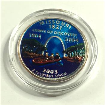 2003-D Colorized Missouri State Commemorative Quarter*Specialized Coloring*In Protective Capsule
