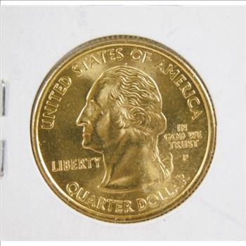 2003-P 24K Gold Layered Maine State Commemorative Quarter - Excellent Detail