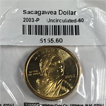 2003-P Sacagawea Commemorative Dollar*Graded Uncirculated 60 by Littleton Coin Co.