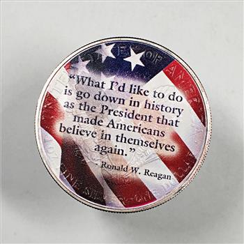 2004 Colorized American Silver Eagle*1oz .999 Fine Silver*Commemorates Ronald Reagan