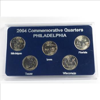 2004 Commemorative State Quarters*Philadelphia Mint*Custom Holder and Box