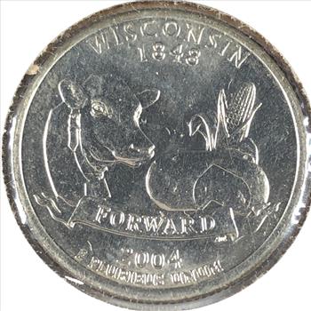 2004 Denver Wisconsin State Quarter High Leaf Error *RARE