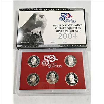2004 US Mint State Quarter Silver Proof Set