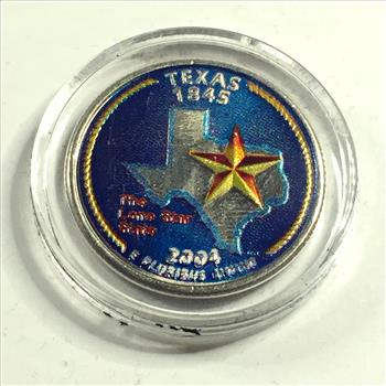 2004-P Colorized Texas State Commemorative Quarter*Specialized Coloring*In Protective Capsule