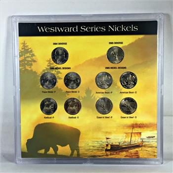 2004-P & D*2005-P & D Westward Series Nickels*10 Uncirculated Nickels in Custom Holder and Cover Box