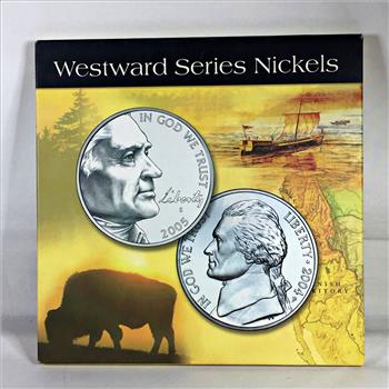 2004-P & D*2005-P & D Westward Series Nickels*10 Uncirculated Nickels in Custom Holder and Cover Box