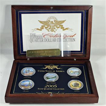 2005 Colorized State Quarter Collection*In Capsules and Nice Storage/Display Box