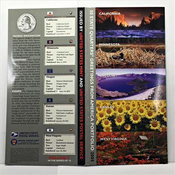 2005 Commemorative State Quarters*Also 2002 Corresponding Greeting State Commemorative Stamps*Nice Set!