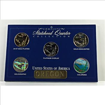 2005 Oregon Commemorative Quarters*24K Gold Layered, Platinum Layered, Gold Highlighted, Holographic and Colorized
