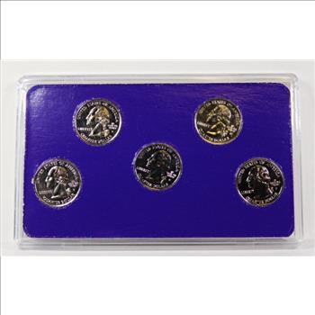 2005 Platinum Edition of the 50 States Commemorative Quarters*Five Quarters Layered in Platinum*Original Packaging