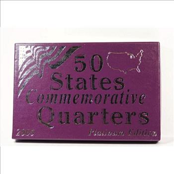 2005 Platinum Edition of the 50 States Commemorative Quarters*Five Quarters Layered in Platinum*Original Packaging
