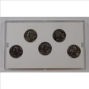 2005 Platinum Edition of the 50 States Commemorative Quarters*Five Quarters Layered in Platinum*Original Packaging