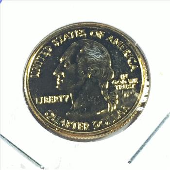 2005-D 24K Gold Layered with Hologram Highlights Oregon State Commemorative Washington Quarter