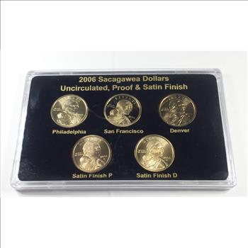 2006 P D S Sacagawea Dollar – Satin Finish From Mint Cello + Proof, Choice Unc