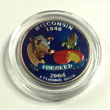 2006-P Colorized Wisconsin State Commemorative Quarter*Specialized Coloring*In Protective Capsule