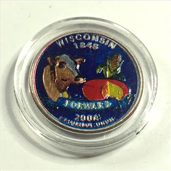 2006-P Colorized Wisconsin State Commemorative Quarter*Specialized Coloring*In Protective Capsule