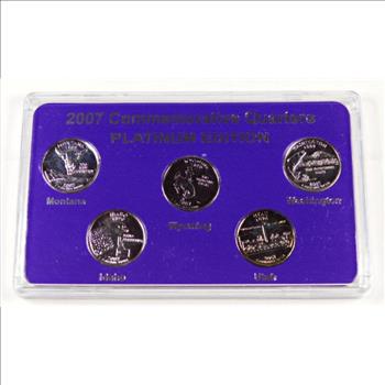 2007 Platinum Edition of the Commemorative States Quarters*Pure Platinum Layered*In Original Box with COA