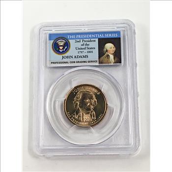 2007-D John Adams Presidential Commemorative Dollar*First Day of Issue*Graded MS65 by PCGS