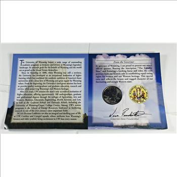 2007-D Wyoming State Quarter Commemorative Coin Card*Story Board Contains Lot of Wyoming History