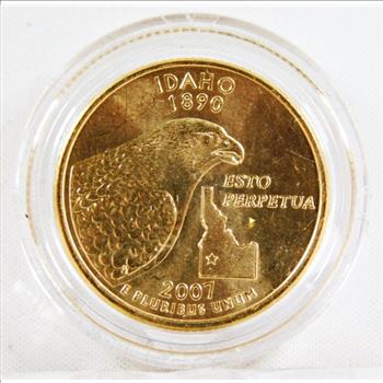 2007-P 24K Gold Layered Idaho State Commemorative Quarter*In Protective Capsule