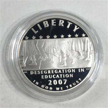 2007-P Proof Silver Dollar Commemorating Desegregation In Education*In Display/Gift Case