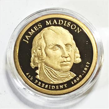 2007-S Proof James Madison Presidential Commemorative Dollar*DCAM*In Protective Capsule