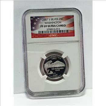 2007-S Proof Silver Washington State Commemorative Washington Quarter*Graded PF69 ULTRA CAMEO by NGC