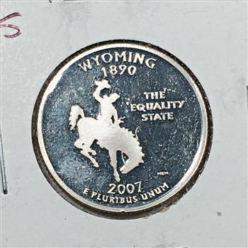 2007-S Silver Proof Wyoming State Commemorative Quarter*DCAM