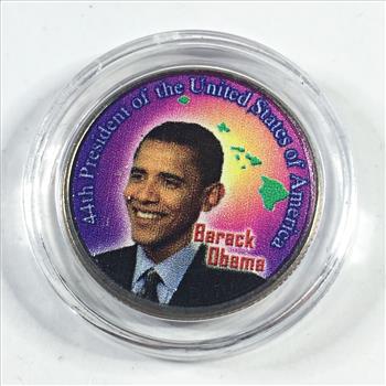 2008 Colorized Hawaii State Commemorative State Quarter Honoring President Barack Obama