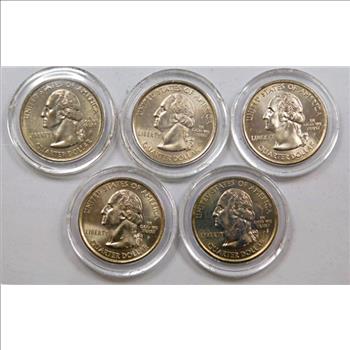 2008 Colorized State Quarters Alaska, Hawaii, Oklahoma, New Mexico, Arizona