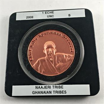 2008 Ghanaian Tribes 1 Eche*Naajeri Tribe*Bronze*Uncirculated*In Protective Capsule