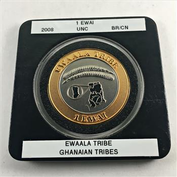 2008 Ghanaian Tribes 1 Ewai*Ewaala Tribe*Brass/CN*Uncirculated*In Protective Capsule