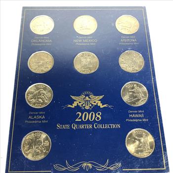 2008 P&D State Quarter Set New Mexico Oklahoma Alaska Arizona Hawaii