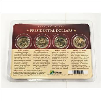 2008 Year Set Presidential Dollar Collection: Monroe, Adams, Jackson and Van Buren*Uncirculated in Sealed Packet
