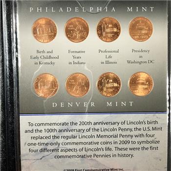 2009 Lincoln Penny Collection*Both Denver and Philadelphia Mint*200th Anniversary of Lincoln's Birth*In Portfolio