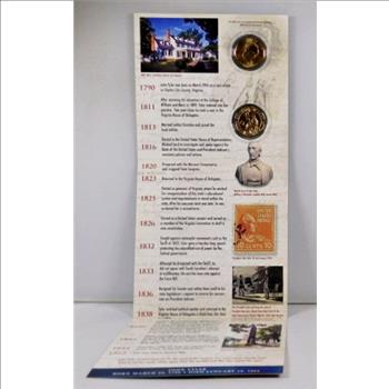 2009-P & D John Tyler Commemorative Presidential Dollars*Uncirculated in Tri-fold Story Board