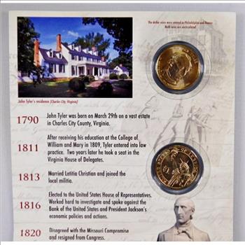 2009-P & D John Tyler Commemorative Presidential Dollars*Uncirculated in Tri-fold Story Board