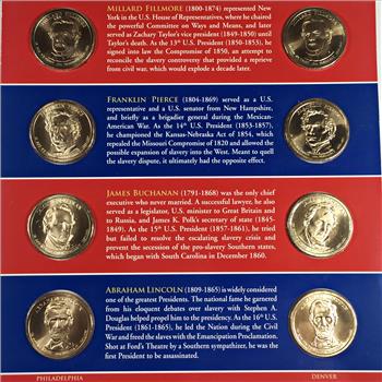 2010 United States Mint Presidential $1 Coin Uncirculated Set*Philadelphia and Denver Mint Marks on Folding Story Board