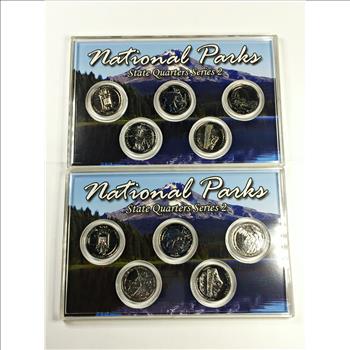 2010-P & D Platinum Layered America the Beautiful National Parks Commemorative Quarters-Series 2*Custom Holders