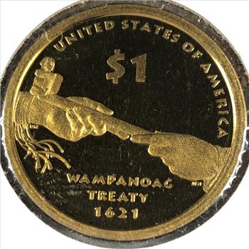 2011-S Proof Native American Wampanoag Treaty Commemorative Dollar*Deep Cameo