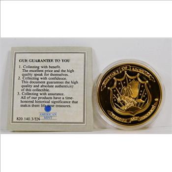 2012 24K Gold Layered Symbols of Freedom*Liberty Bell Coin*40mm Diameter