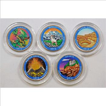 2012 National Park Quarters Colorized Set All 5 Coins
