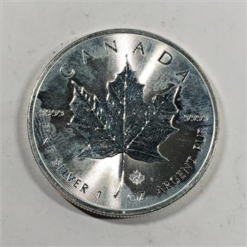 2014 Canada $5 Silver Maple Leaf with Maple Leaf Privy*One Troy Ounce .9999 Fine Silver