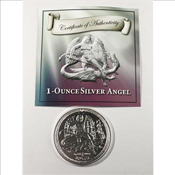 2014 Isle of Man 1oz .999 Fine Silver Angel Coin*Brilliant Uncirculated*In Original Packet with COA
