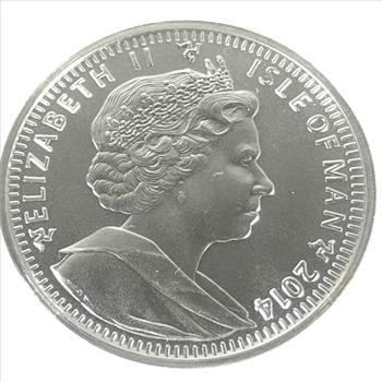 2014 Isle of Man 1oz .999 Fine Silver Angel Coin*Brilliant Uncirculated*In Original Packet with COA
