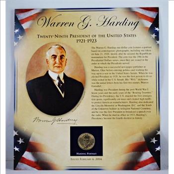 2014 Warren G. Harding Commemorative Presidential Dollar*Encased in 9