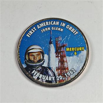 2014-D High Grade Colorized Kennedy Half Dollar Commemorating Mercury 6 ...