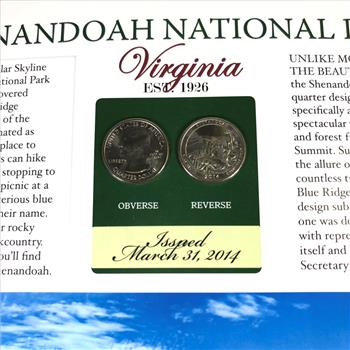 2014-P & D Shenandoah National Park Commemorative Quarters*On Informative Story Board