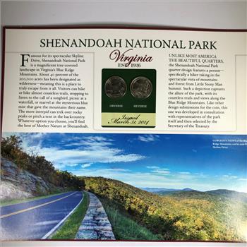 2014-P & D Shenandoah National Park Commemorative Quarters*On Informative Story Board