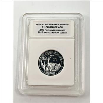 2015 Silver Layered Native American Mohawk Ironworkers Commemorative Dollar*High Grade
